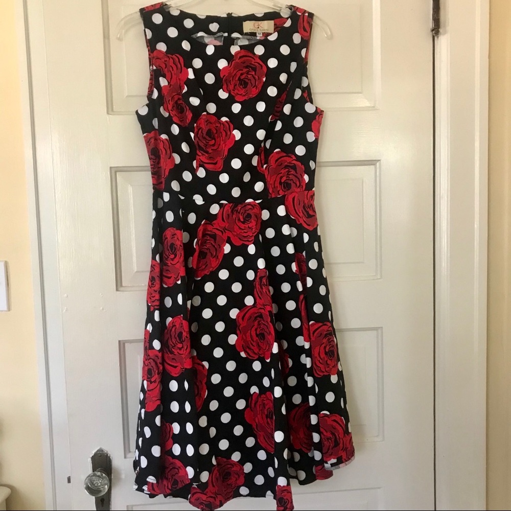Boatneck Sleeveless Vintage Tea Dress